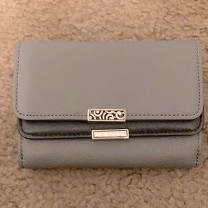Brighton Barbados double flap medium wallet in gray.